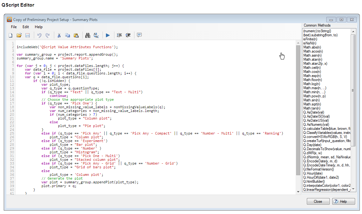 Editing JavaScript in Q – Technical Documentation